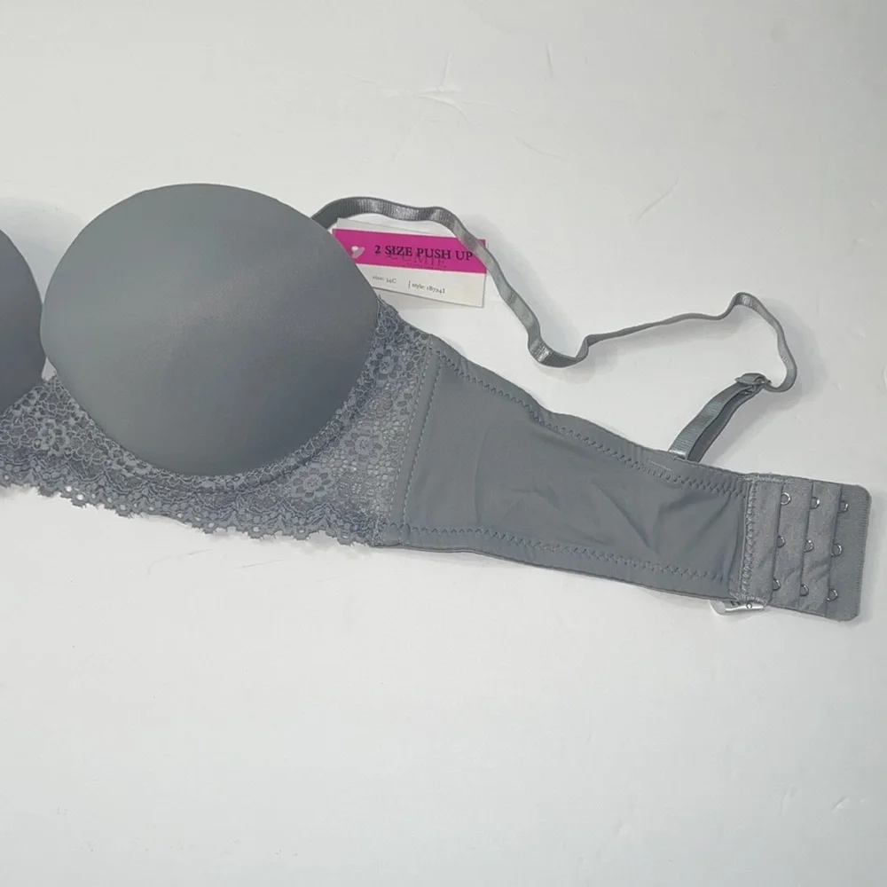 Super Push Up Extreme Padded Maximum Lift Lace Multi-way Strapless Bra.